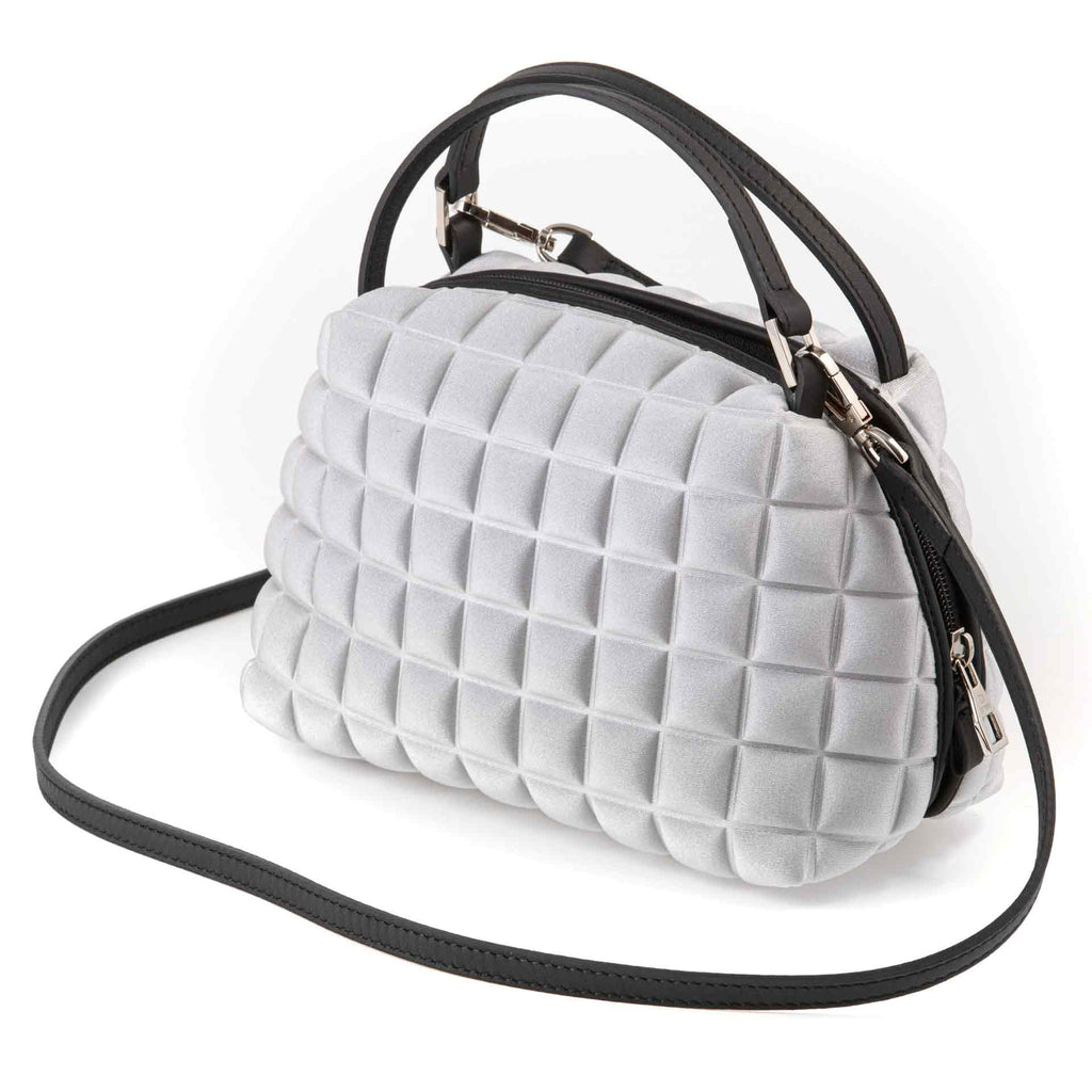 BPrime-Copenaghen-borsa-donna-tessuto-3D-Cube-ARGENTO-4