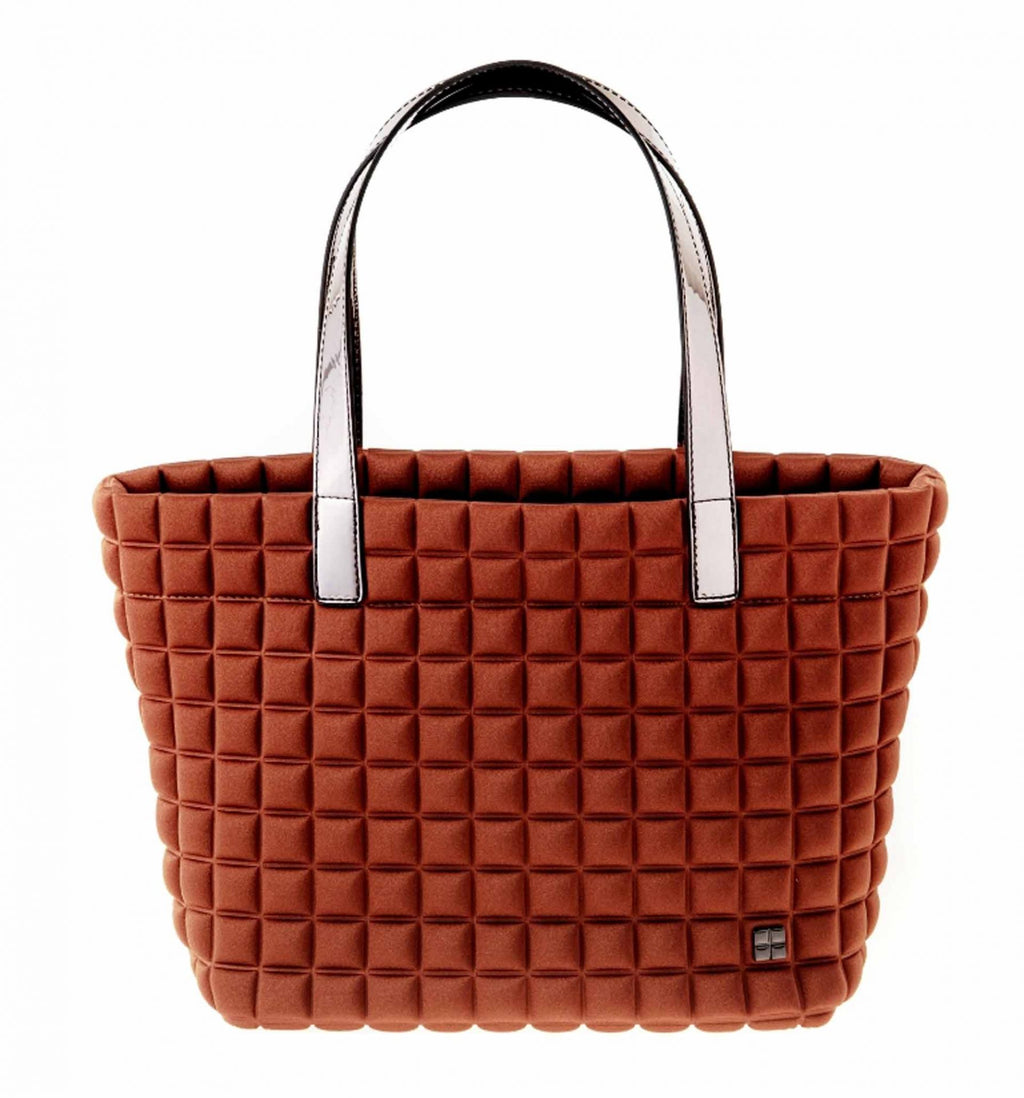 Bprime-Milano-Lami-borsa-shopping-donna-small-Tessuto-CUBE-RUM-1-S