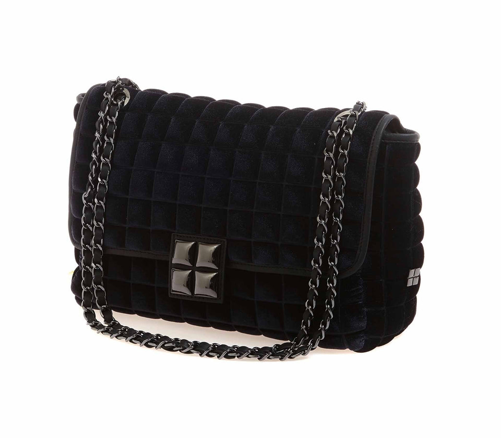 Bprime-Parigi-big-borsa-donna-tessuto-3D-CUBE-velluto-nero-2