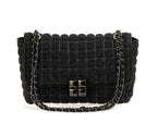 Bprime-Parigi-big-borsa-donna-tessuto-3D-Cube-LUREX-NERO-1a
