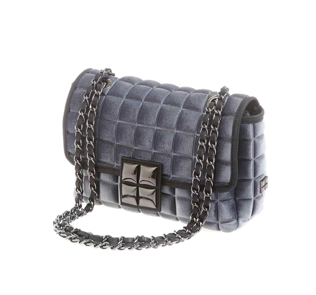 Bprime-Parigi-small-borsa-donna-tessuto-3D-VELLUTO-FUMO-2a