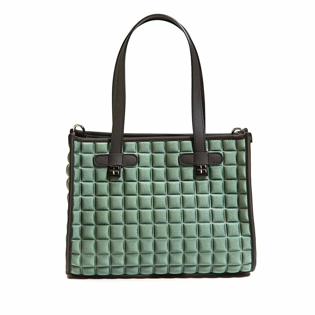 Bprime-Tokyo-medium-borsa-shopping-donna-tessuto-3D-CUBE-ARMY-1