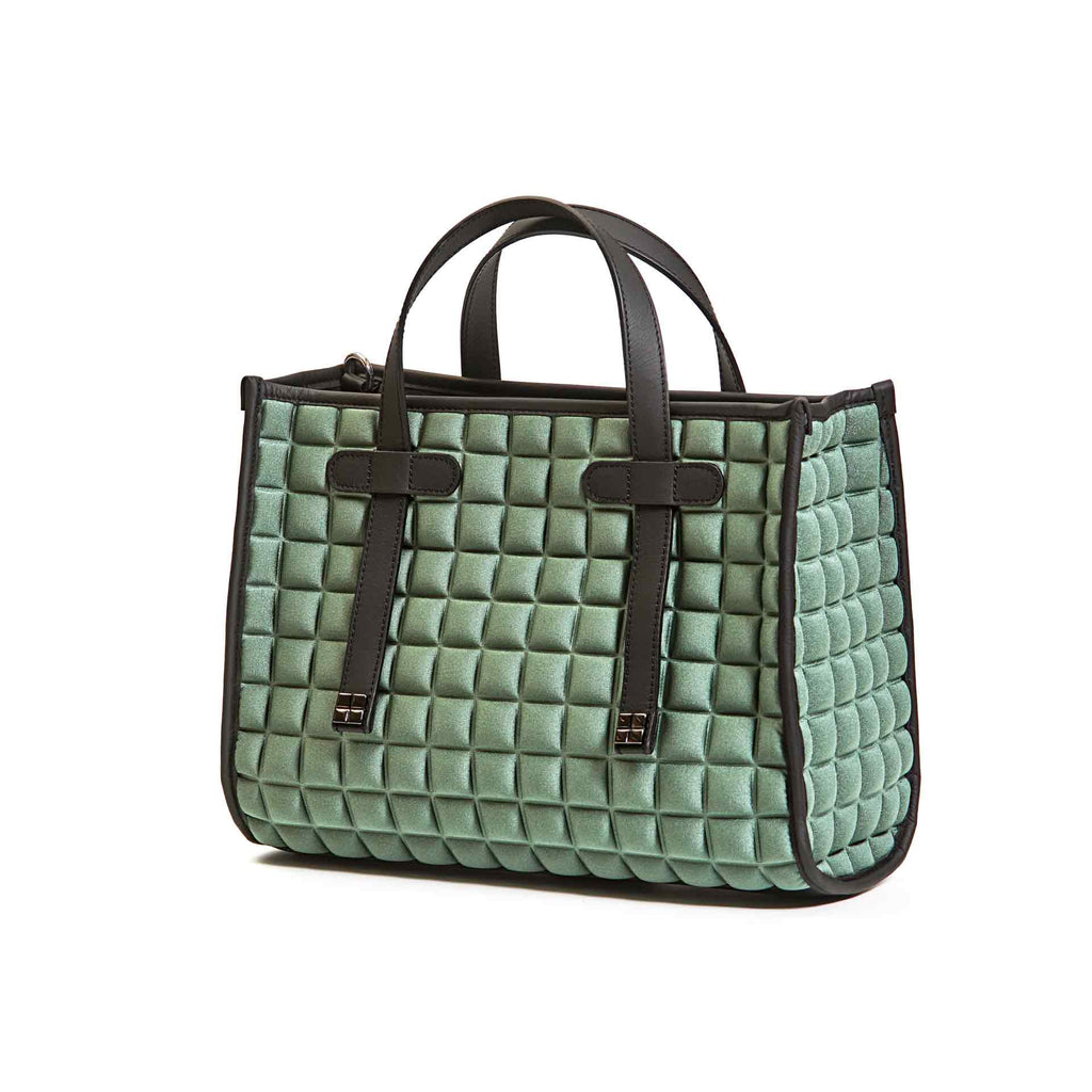 Bprime-Tokyo-medium-borsa-shopping-donna-tessuto-3D-CUBE-ARMY-2