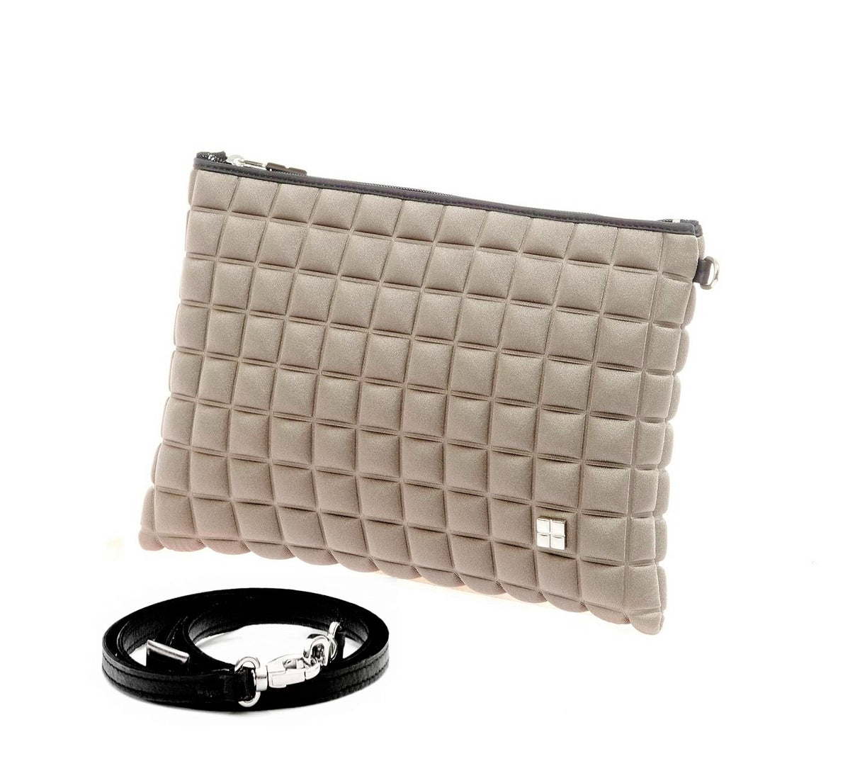 CLUTCH Tessuto CUBE TOFFEE 2